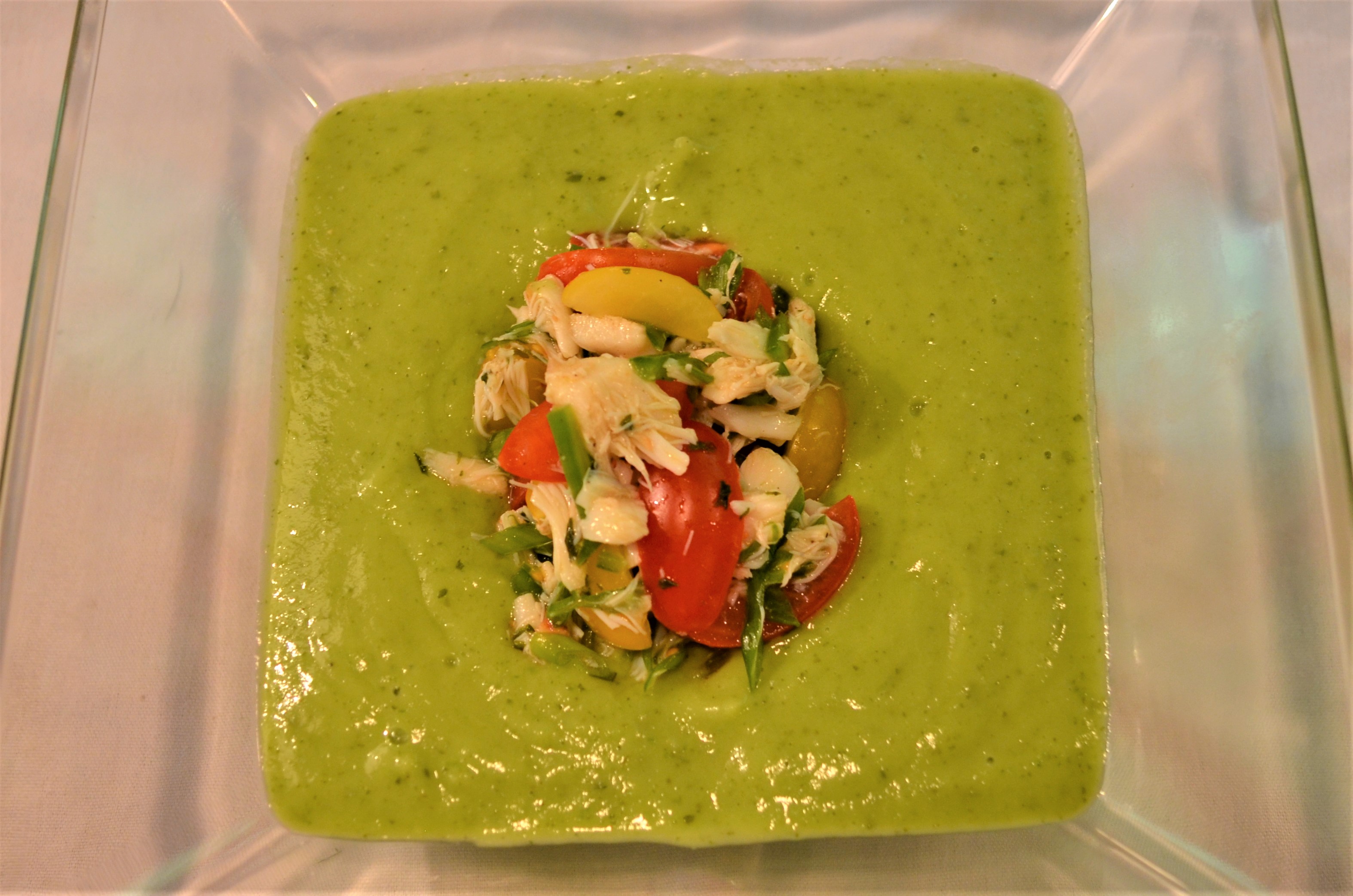 Chilled Avocado Soup with Crab Newport International
