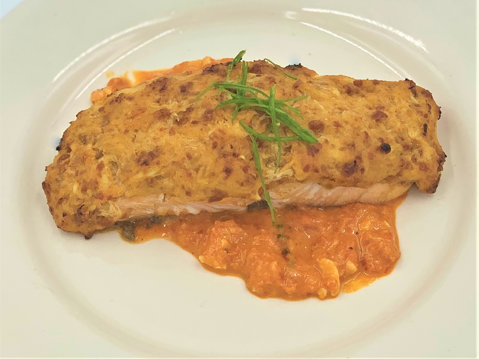 Crab and Chorizo Crusted Salmon Newport International