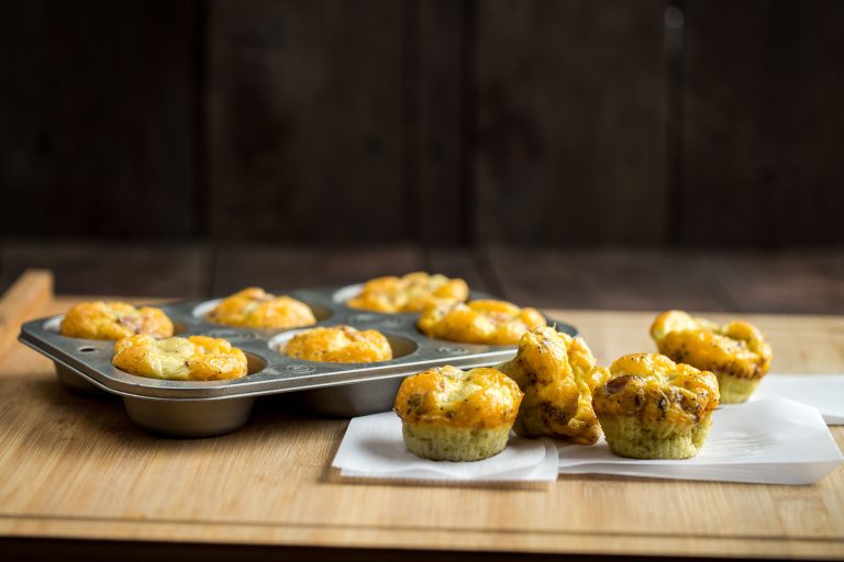 lump crab egg bites in muffin tin