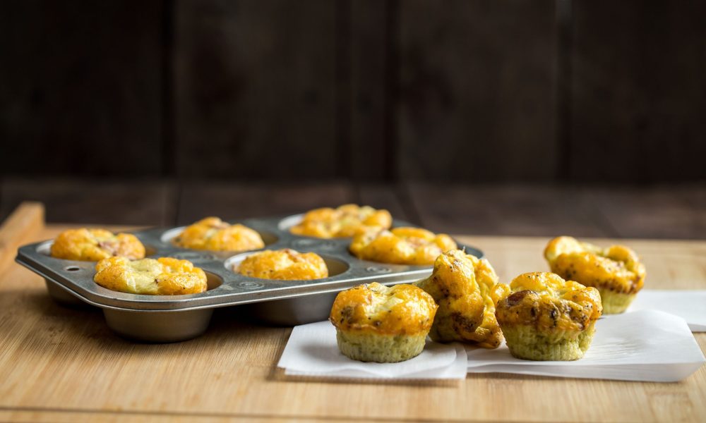 lump crab egg bites in muffin tin