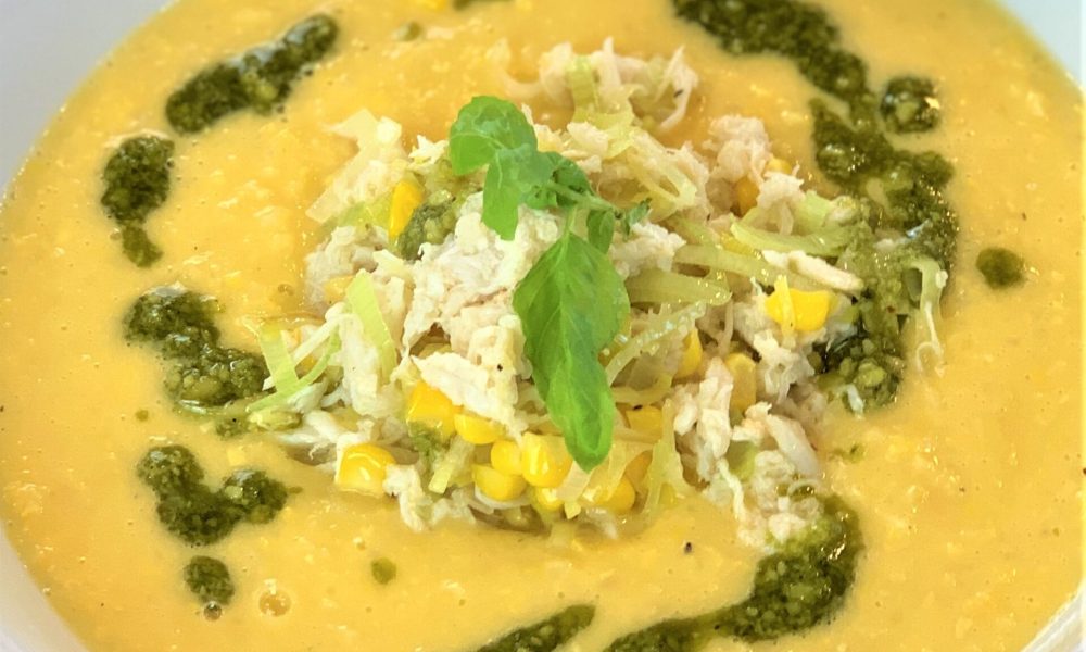 Crab Corn Leek Bisque
