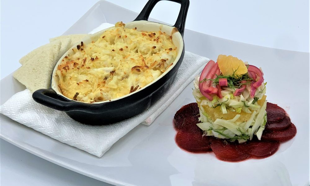 Crab Imperial and Fennel Salad